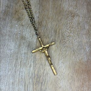 14k Gold Filled Curcifix Cross Long Necklace